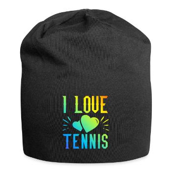 Ich liebe Tennis - Jersey-Beanie - Schwarz - Vorne