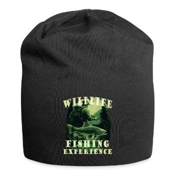 Angler auf der Jagd mit Schriftzug - Jersey-Beanie - Schwarz - Vorne
