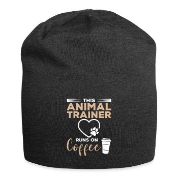 This Animal Trainer Runs On Coffee - Jersey Beanie - charcoal grey - Front