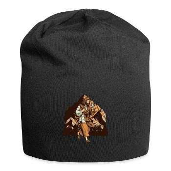 Jesus as Geocacher - Geocaching Geocacher - Jersey Beanie - black - Front