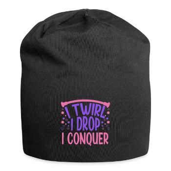 Baton Twirling I Twirl I Drop I Conquer Twirler - Jersey Beanie - black - Front