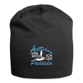 Das Altersheim kann warten. Ich gehe Paddeln - - Jersey-Beanie - Schwarz - Vorne