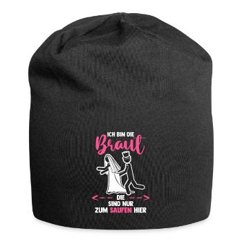 Braut Hochzeit Heiraten Junggesellenabschied - Jersey-Beanie - Schwarz - Vorne