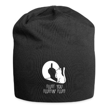 Fluff You Katze Mittelfinger - Jersey-Beanie - Schwarz - Vorne