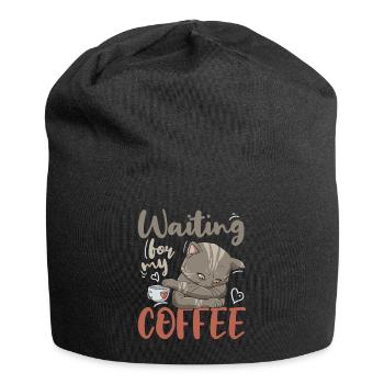 Buveur de caféine Amateur de café Petit déjeuner Kitty - Bonnet en jersey - noir - Devant