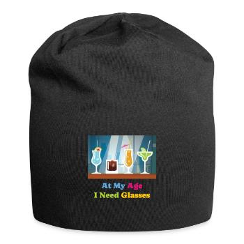 I Need Glasses Cocktail Alcohol - Jersey Beanie - black - Front