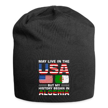 Usa flag America Algeria flag Algerian - Jersey Beanie - black - Front