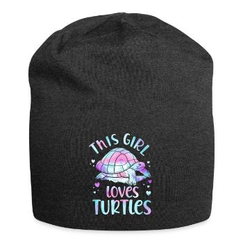 Sea Turtle Tortoise Watercolor - Jersey-Beanie - Anthrazit - Vorne