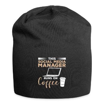 Dieser Social-Media-Manager läuft auf Kaffee - Jersey-Beanie - Schwarz - Vorne