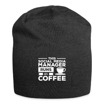 Dieser Social-Media-Manager läuft auf Kaffee - Jersey-Beanie - Anthrazit - Vorne