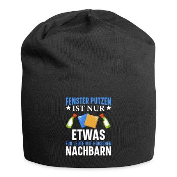 Fenster putzen - Jersey-Beanie - Schwarz - Vorne
