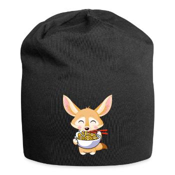 Fennec Renards Nourriture Ramis Nouilles Fennec Renards - Bonnet en jersey - noir - Devant
