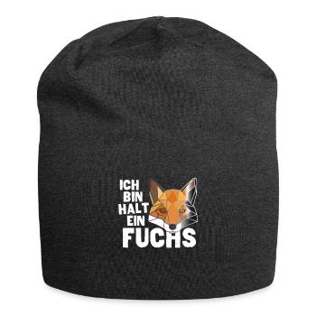 Ich bin halt ein Fuchs Low Poly - Jersey-Beanie - Anthrazit - Vorne