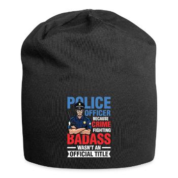 Lustiger Polzei Spruch für einen Polizist - Jersey-Beanie - Schwarz - Vorne