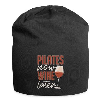 Pilates Now Wine Plus tard Méditation Cours de Pilates - Bonnet en jersey - noir - Devant