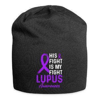 Lupus Awareness Monat - Jersey-Beanie - Schwarz - Vorne