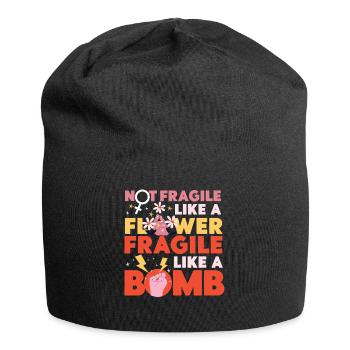 Feminist Not Fragile Like A Flower - Jersey-Beanie - Schwarz - Vorne