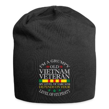 Unterschätze Niemals Einen Alten Mann, Der Auch - Jersey-Beanie - Schwarz - Vorne