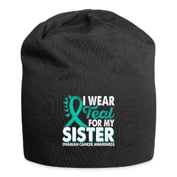 Wear teal for the month for enlightenment - Jersey Beanie - black - Front