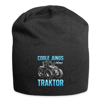 Coole Jungs fahren Traktor für jeden Traktorfan - Jersey-Beanie - Schwarz - Vorne