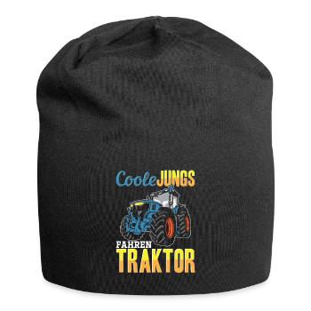 Coole Jungs fahren Traktor für jeden Traktorfan - Jersey-Beanie - Schwarz - Vorne