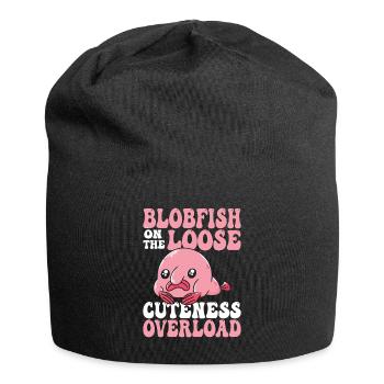 Blobfish Besitzer Niedlichkeit Überladung - Jersey-Beanie - Schwarz - Vorne