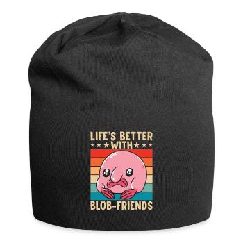 Das Leben Ist Besser Mit Blobfish-besitzer - Jersey-Beanie - Schwarz - Vorne
