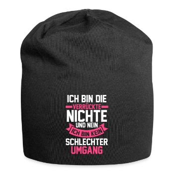 Nichte - Jersey-Beanie - Schwarz - Vorne