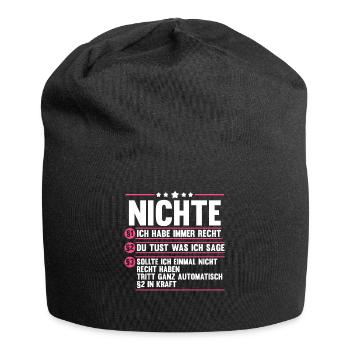 Nichte - Jersey-Beanie - Schwarz - Vorne