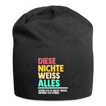 Nichte - Jersey-Beanie - Schwarz - Vorne