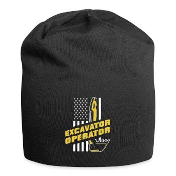 Excavator Seilbagger Raupenbagger Baggerführer - Jersey-Beanie - Schwarz - Vorne