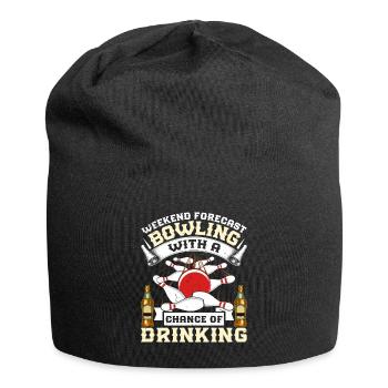 Bowling with a Chance of Drinking Beer Drinkers - Jersey Beanie - black - Front
