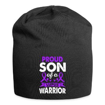 Sohn Des Lupus Warrior Awareness Month Lila Band - Jersey-Beanie - Schwarz - Vorne