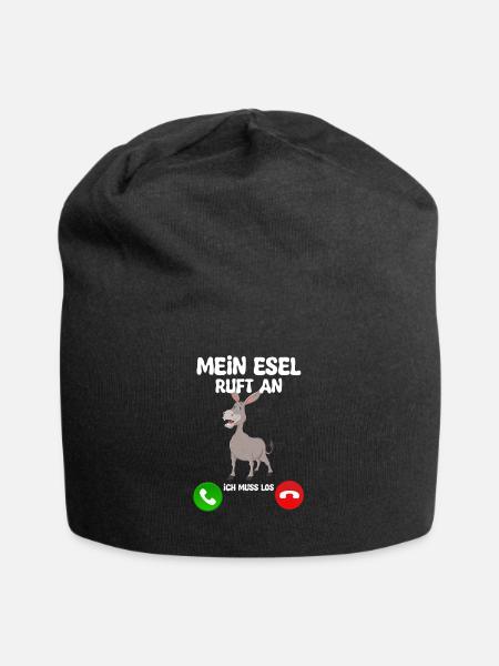 Mein Esel ruft an, ich muss los! - Jersey-Beanie - Schwarz