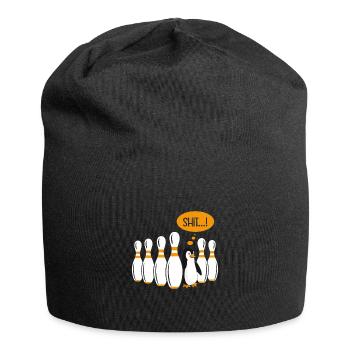 Bowlingbahn Pinguin Shit ...! Lustiges Shirt - Jersey-Beanie - Schwarz - Vorne