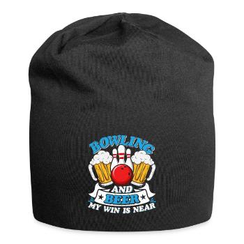 Bowling and Beer my Win is Near Biertrinker - Jersey Beanie - black - Front
