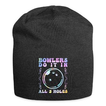 Les boulistes le font dans les 3 trous Drôles d’hommes de quilles - Bonnet en jersey - charbon - Devant