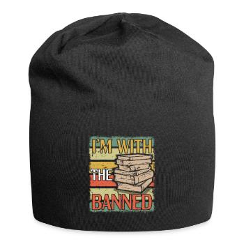 Ich bin mit dem verbotenen Vintage-Buchliebhaber-Leser zusammen - Jersey-Beanie - Schwarz - Vorne