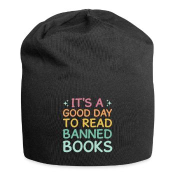 Tag lesen Verbotenes Buch Lustige Buch Liebhaber Leser Lesen - Jersey-Beanie - Schwarz - Vorne