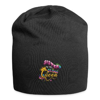 Schleim Schwester Von Schleim Mädchen Buntes Schleimkind - Jersey-Beanie - Schwarz - Vorne