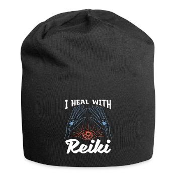 Reiki I Heal With Reiki Meditation Energy Healing - Jersey Beanie - black - Front