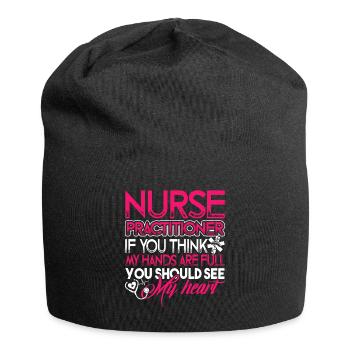Nurse Practitioner Nurse Practitioner Heart - Jersey Beanie - black - Front