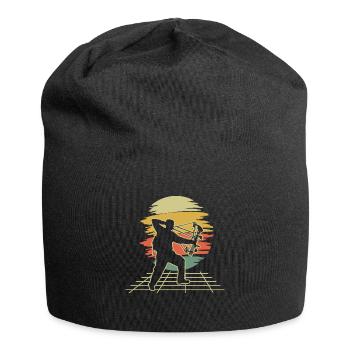 Outdoor Hunting Retro Vintage Bow Hunter Archery - Jersey Beanie - black - Front
