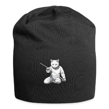 Katzen Fechter gamer Comic-Cartoon Fechten Katzen - Jersey-Beanie - Schwarz - Vorne