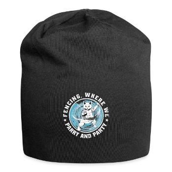 Katzen Fechter gamer lustiges Fechten Sport Katzen - Jersey-Beanie - Schwarz - Vorne