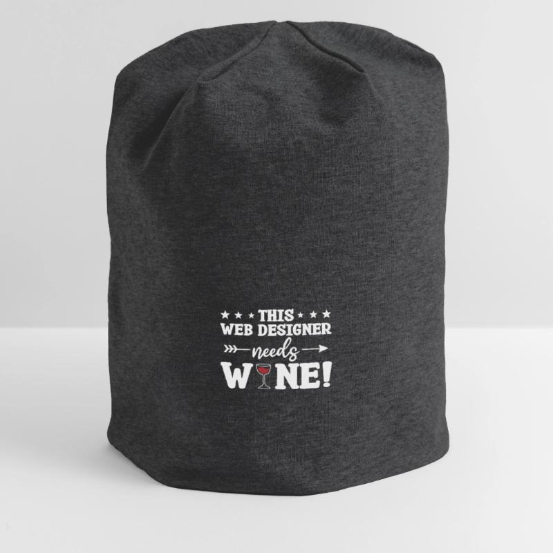 This Web Designer Needs Wine Programming Jersey Beanie