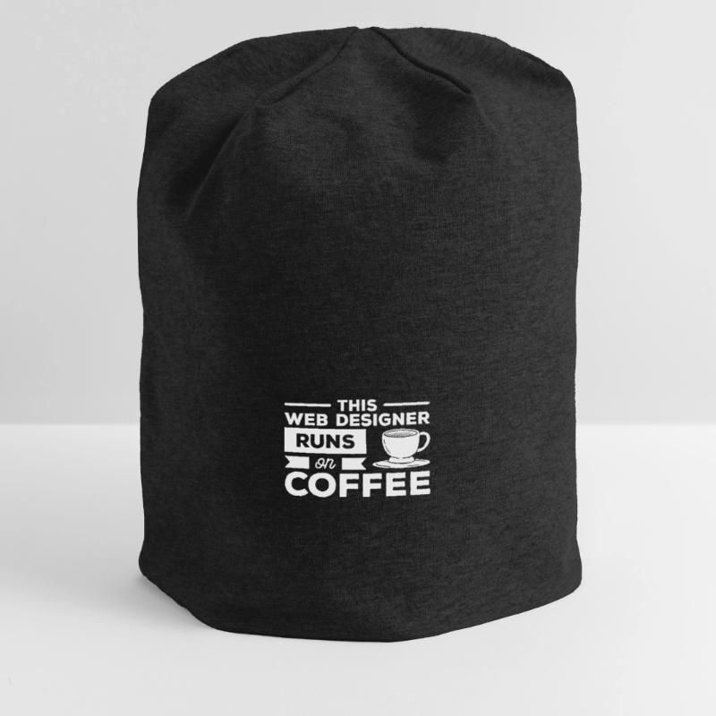 This Web Designer Runs On Coffee Programming Jersey Beanie