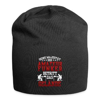 Amateurfunker betritt das Gelände Hobbyfunker - Jersey-Beanie - Schwarz - Vorne