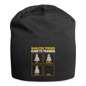 Irish Soft Coated Wheaten Terrier - Jersey-Beanie - Schwarz - Vorne