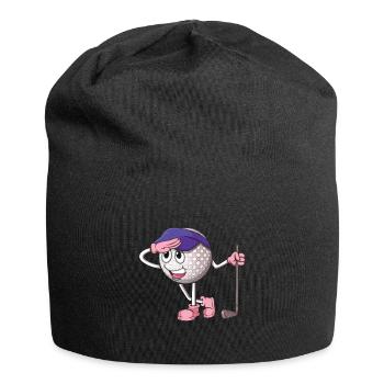 Niedlicher Golfball Cartoon Golf Club Golfer Golf - Jersey-Beanie - Schwarz - Vorne